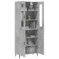vidaXL Credenza Grigio Cemento 69,5x34x180 cm in Legno Multistrato vidaXL Credenza Grigio Cemento 69,5x34x180 cm in Legno Multistrato