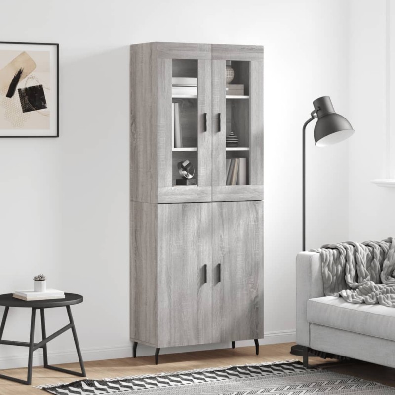 vidaXL Credenza Grigio Sonoma 69,5x34x180 cm in Legno Multistrato vidaXL Credenza Grigio Sonoma 69,5x34x180 cm in Legno Multistrato