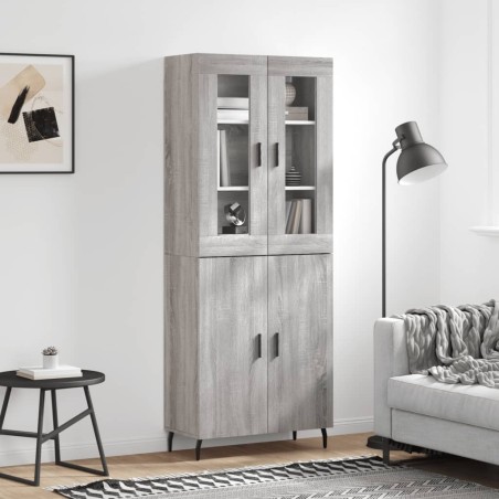 vidaXL Credenza Grigio Sonoma 69,5x34x180 cm in Legno Multistrato