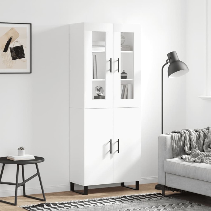 vidaXL Credenza Bianca 69,5x34x180 cm in Legno Multistrato vidaXL Credenza Bianca 69,5x34x180 cm in Legno Multistrato