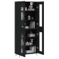vidaXL Credenza Nera 69,5x34x180 cm in Legno Multistrato