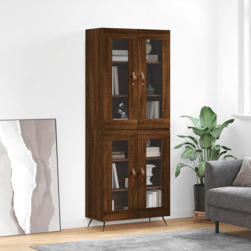 vidaXL Credenza Rovere Marrone 69,5x34x180 cm in Legno Multistrato vidaXL Credenza Rovere Marrone 69,5x34x180 cm in Legno Multistrato