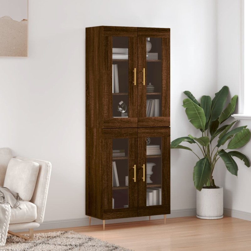 vidaXL Credenza Rovere Marrone 69,5x34x180 cm in Legno Multistrato vidaXL Credenza Rovere Marrone 69,5x34x180 cm in Legno Multistrato