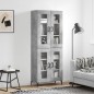 vidaXL Credenza Grigio Cemento 69,5x34x180 cm in Legno Multistrato vidaXL Credenza Grigio Cemento 69,5x34x180 cm in Legno Multistrato
