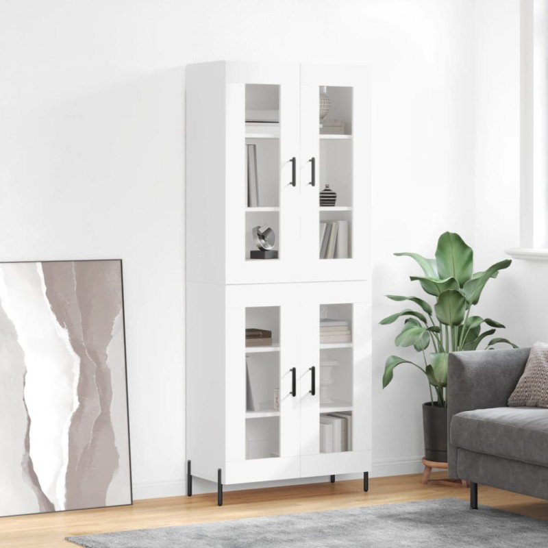 vidaXL Credenza Bianca 69,5x34x180 cm in Legno Multistrato vidaXL Credenza Bianca 69,5x34x180 cm in Legno Multistrato