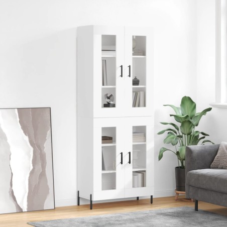 vidaXL Credenza Bianca 69,5x34x180 cm in Legno Multistrato