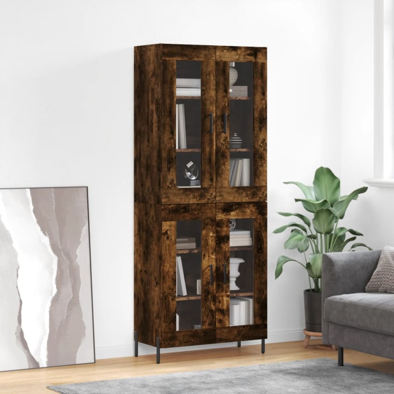 vidaXL Credenza Rovere Fumo 69,5x34x180 cm in Legno Multistrato vidaXL Credenza Rovere Fumo 69,5x34x180 cm in Legno Multistrato
