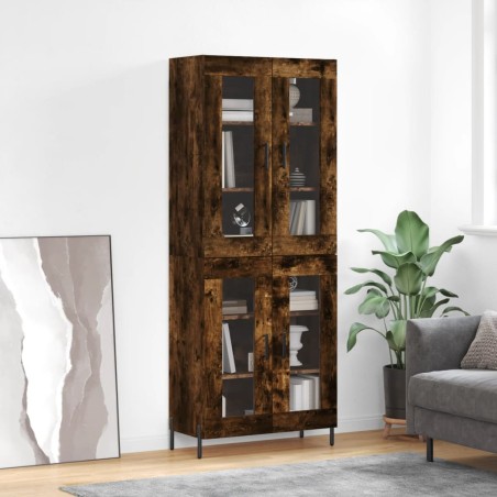 vidaXL Credenza Rovere Fumo  69,5x34x180 cm in Legno Multistrato