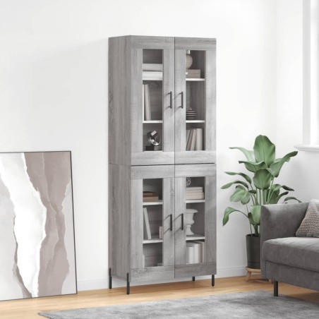 vidaXL Credenza Grigio Sonoma 69,5x34x180 cm in Legno Multistrato
