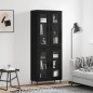 vidaXL Credenza Nera 69,5x34x180 cm in Legno Multistrato vidaXL Credenza Nera 69,5x34x180 cm in Legno Multistrato
