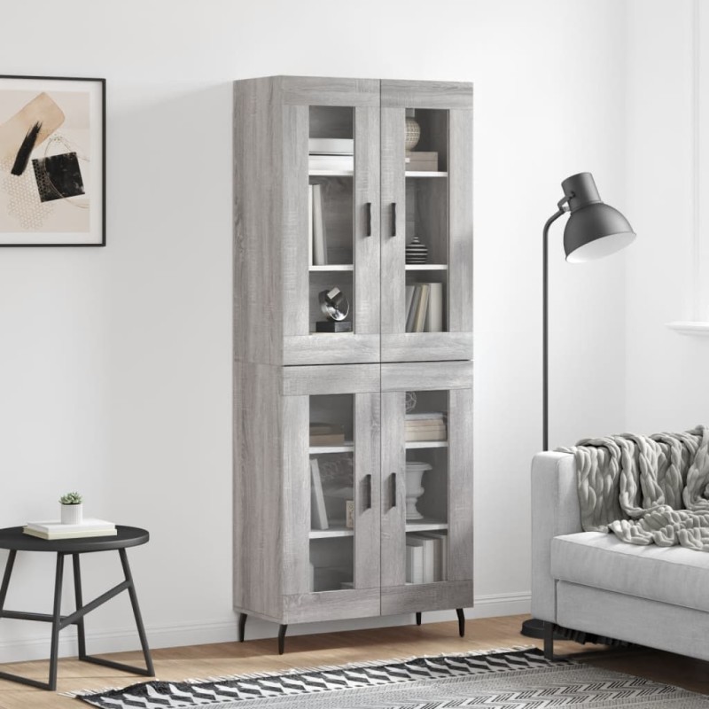 vidaXL Credenza Grigio Sonoma 69,5x34x180 cm in Legno Multistrato vidaXL Credenza Grigio Sonoma 69,5x34x180 cm in Legno Multistrato