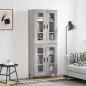 vidaXL Credenza Grigio Sonoma 69,5x34x180 cm in Legno Multistrato vidaXL Credenza Grigio Sonoma 69,5x34x180 cm in Legno Multistrato
