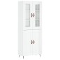 vidaXL Credenza Bianco Lucido 69,5x34x180 cm in Legno Multistrato