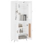 vidaXL Credenza Bianco Lucido 69,5x34x180 cm in Legno Multistrato