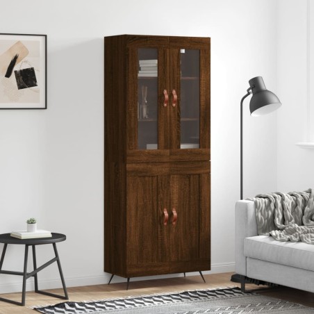 vidaXL Credenza Rovere Marrone 69,5x34x180 cm in Legno Multistrato
