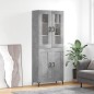 vidaXL Credenza Grigio Cemento 69,5x34x180 cm in Legno Multistrato vidaXL Credenza Grigio Cemento 69,5x34x180 cm in Legno Multistrato