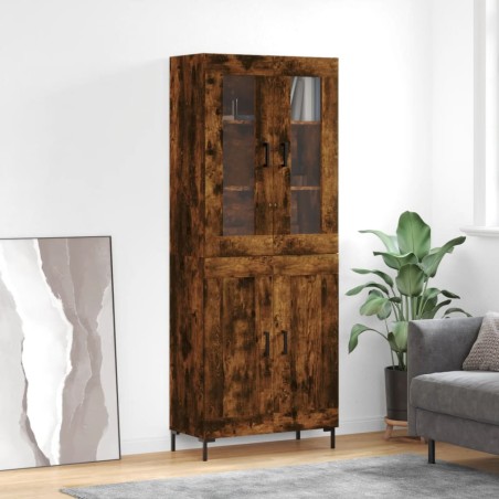 vidaXL Credenza Rovere Fumo  69,5x34x180 cm in Legno Multistrato