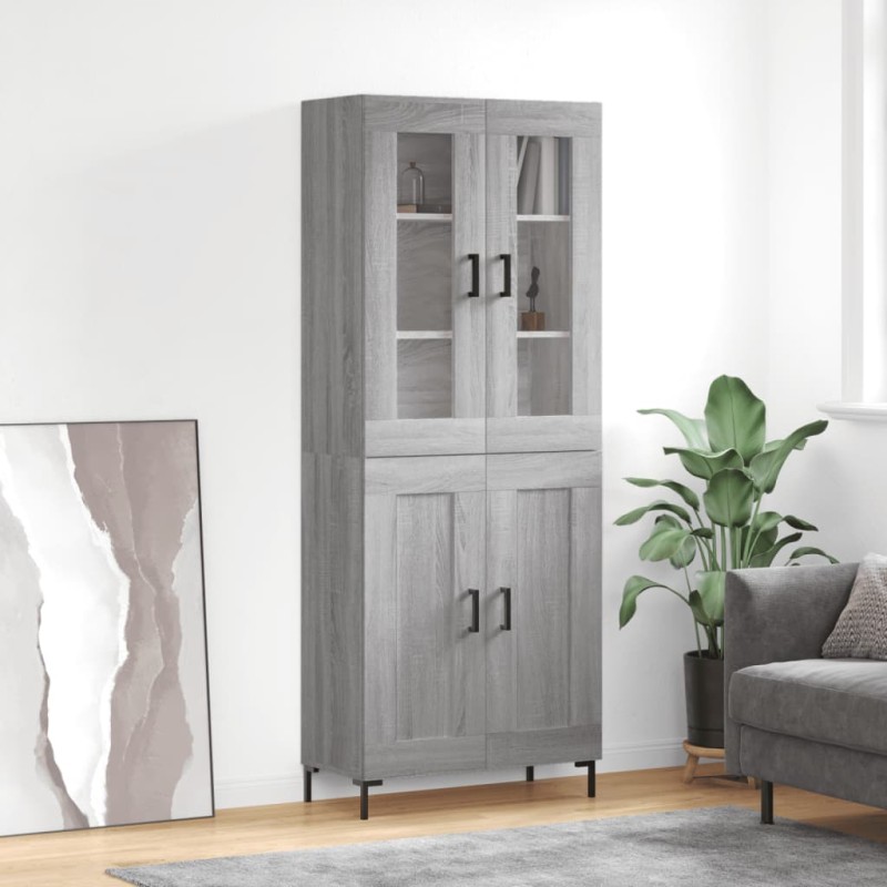 vidaXL Credenza Grigio Sonoma 69,5x34x180 cm in Legno Multistrato vidaXL Credenza Grigio Sonoma 69,5x34x180 cm in Legno Multistrato