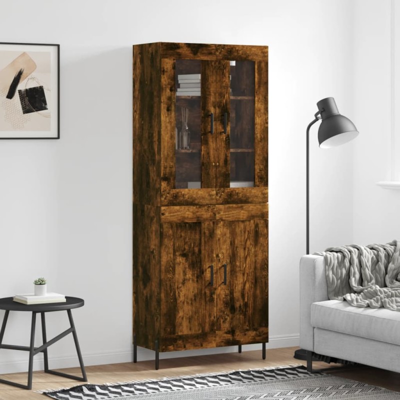 vidaXL Credenza Rovere Fumo 69,5x34x180 cm in Legno Multistrato vidaXL Credenza Rovere Fumo 69,5x34x180 cm in Legno Multistrato
