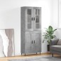 vidaXL Credenza Grigio Cemento 69,5x34x180 cm in Legno Multistrato vidaXL Credenza Grigio Cemento 69,5x34x180 cm in Legno Multistrato