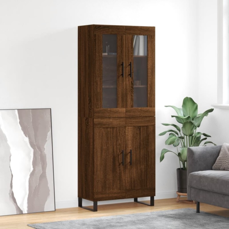 vidaXL Credenza Rovere Marrone 69,5x34x180 cm in Legno Multistrato vidaXL Credenza Rovere Marrone 69,5x34x180 cm in Legno Multistrato