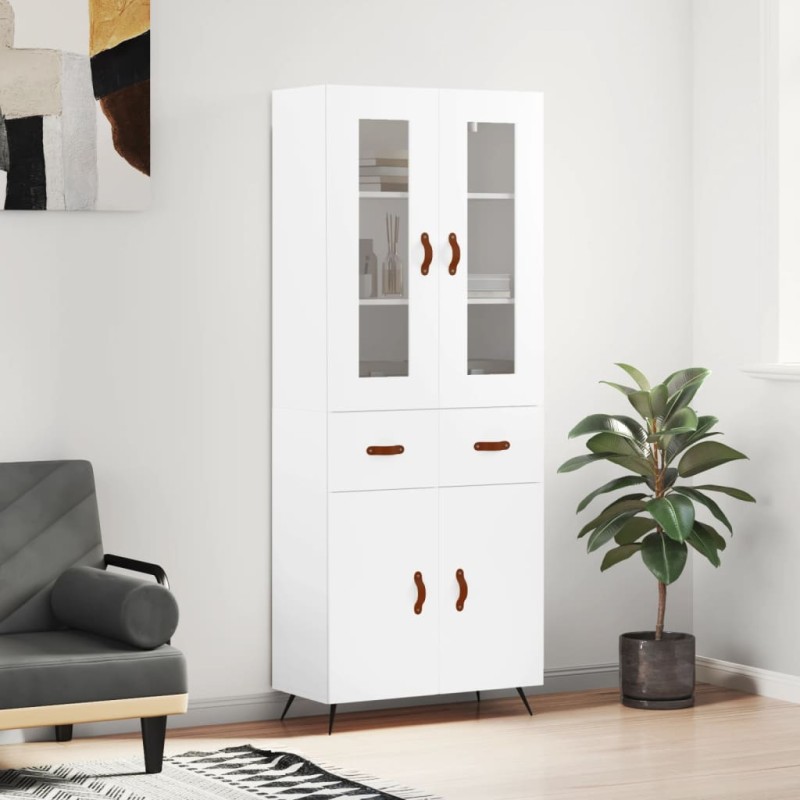 vidaXL Credenza Bianca 69,5x34x180 cm in Legno Multistrato vidaXL Credenza Bianca 69,5x34x180 cm in Legno Multistrato