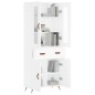 vidaXL Credenza Bianca 69,5x34x180 cm in Legno Multistrato vidaXL Credenza Bianca 69,5x34x180 cm in Legno Multistrato