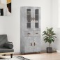 vidaXL Credenza Grigio Cemento 69,5x34x180 cm in Legno Multistrato vidaXL Credenza Grigio Cemento 69,5x34x180 cm in Legno Multistrato