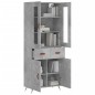 vidaXL Credenza Grigio Cemento 69,5x34x180 cm in Legno Multistrato vidaXL Credenza Grigio Cemento 69,5x34x180 cm in Legno Multistrato