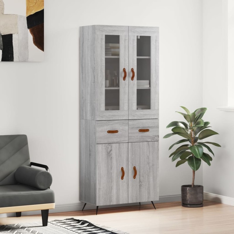 vidaXL Credenza Grigio Sonoma 69,5x34x180 cm in Legno Multistrato vidaXL Credenza Grigio Sonoma 69,5x34x180 cm in Legno Multistrato