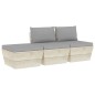 Set Divani da Giardino su Pallet 3 pz con Cuscini Legno Abete Set Divani da Giardino su Pallet 3 pz con Cuscini Legno Abete