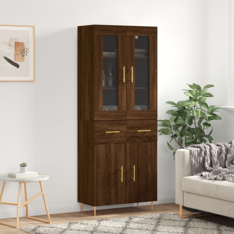 vidaXL Credenza Rovere Marrone 69,5x34x180 cm in Legno Multistrato vidaXL Credenza Rovere Marrone 69,5x34x180 cm in Legno Multistrato
