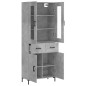 vidaXL Credenza Grigio Cemento 69,5x34x180 cm in Legno Multistrato vidaXL Credenza Grigio Cemento 69,5x34x180 cm in Legno Multistrato