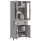 vidaXL Credenza Grigio Sonoma 69,5x34x180 cm in Legno Multistrato vidaXL Credenza Grigio Sonoma 69,5x34x180 cm in Legno Multistrato