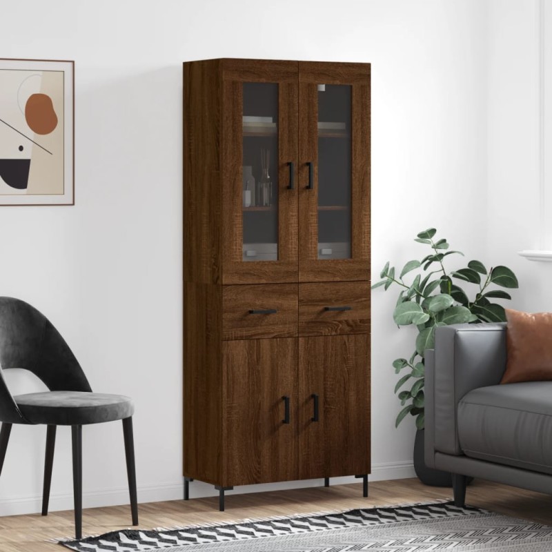 vidaXL Credenza Rovere Marrone 69,5x34x180 cm in Legno Multistrato vidaXL Credenza Rovere Marrone 69,5x34x180 cm in Legno Multistrato