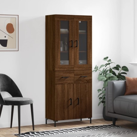 vidaXL Credenza Rovere Marrone 69,5x34x180 cm in Legno Multistrato