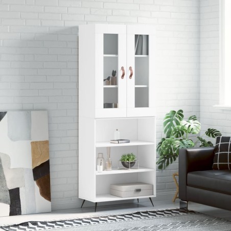 vidaXL Credenza Bianca 69,5x34x180 cm in Legno Multistrato