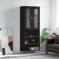 vidaXL Credenza Nera 69,5x34x180 cm in Legno Multistrato vidaXL Credenza Nera 69,5x34x180 cm in Legno Multistrato