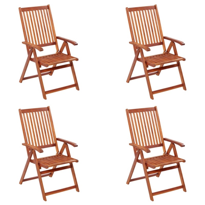 Sedie da Giardino Pieghevoli 4 pz in Legno Massello d'Acacia Sedie da Giardino Pieghevoli 4 pz in Legno Massello d'Acacia
