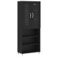 vidaXL Credenza Nera 69,5x34x180 cm in Legno Multistrato vidaXL Credenza Nera 69,5x34x180 cm in Legno Multistrato