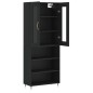vidaXL Credenza Nera 69,5x34x180 cm in Legno Multistrato vidaXL Credenza Nera 69,5x34x180 cm in Legno Multistrato