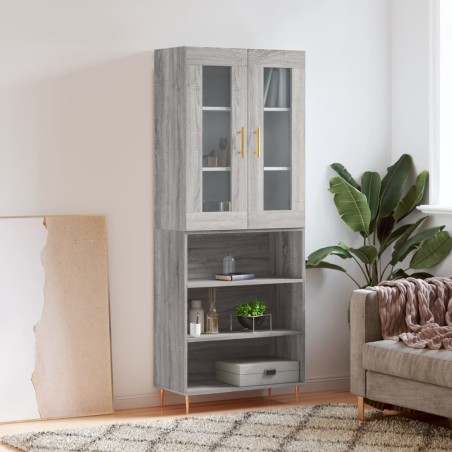 vidaXL Credenza Grigio Sonoma 69,5x34x180 cm in Legno Multistrato