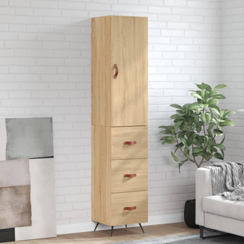 vidaXL Credenza Rovere Sonoma 34,5x34x180 cm in Legno Multistrato vidaXL Credenza Rovere Sonoma 34,5x34x180 cm in Legno Multistrato