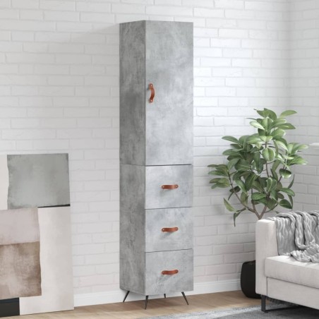 vidaXL Credenza Grigio Cemento 34,5x34x180 cm in Legno Multistrato