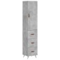vidaXL Credenza Grigio Cemento 34,5x34x180 cm in Legno Multistrato vidaXL Credenza Grigio Cemento 34,5x34x180 cm in Legno Multistrato