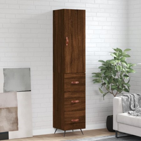 vidaXL Credenza Rovere Marrone 34,5x34x180 cm in Legno Multistrato