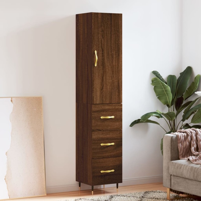 vidaXL Credenza Rovere Marrone 34,5x34x180 cm in Legno Multistrato vidaXL Credenza Rovere Marrone 34,5x34x180 cm in Legno Multistrato