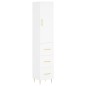 vidaXL Credenza Bianca 34,5x34x180 cm in Legno Multistrato vidaXL Credenza Bianca 34,5x34x180 cm in Legno Multistrato