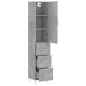vidaXL Credenza Grigio Cemento 34,5x34x180 cm in Legno Multistrato vidaXL Credenza Grigio Cemento 34,5x34x180 cm in Legno Multistrato