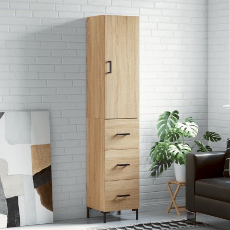 vidaXL Credenza Rovere Sonoma 34,5x34x180 cm in Legno Multistrato